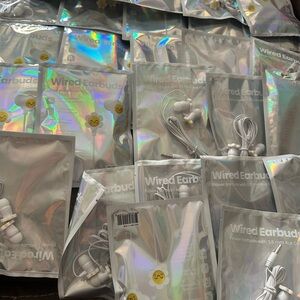 White Wired Earbuds - set of 28